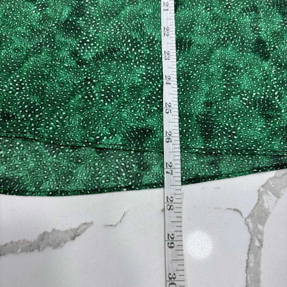 Michael Kors Blouse Womens Size Medium Smocked Peasant Green Shirt Flowy - Picture 7 of 9